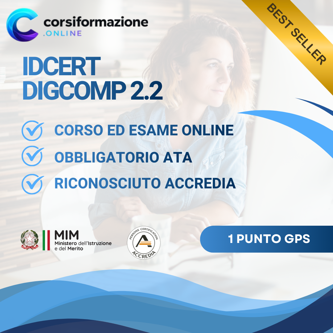 IDCERT DigComp 2.2 – 1 Punto GPS 2026 - Certificazione accreditata Accredia (CIAD)