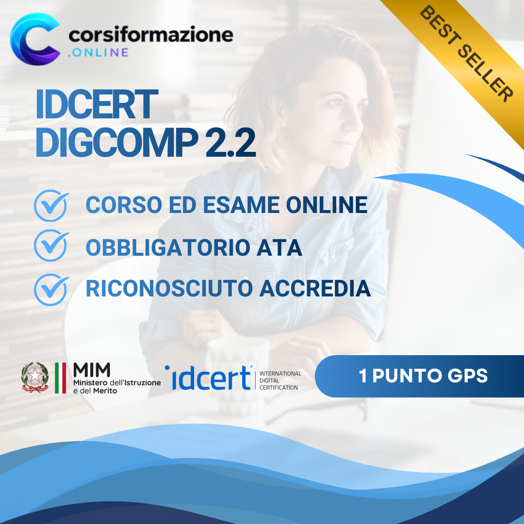 IDCERT DigComp 2.2 – 1 Punto GPS 2026 - Certificazione accreditata Accredia (CIAD)