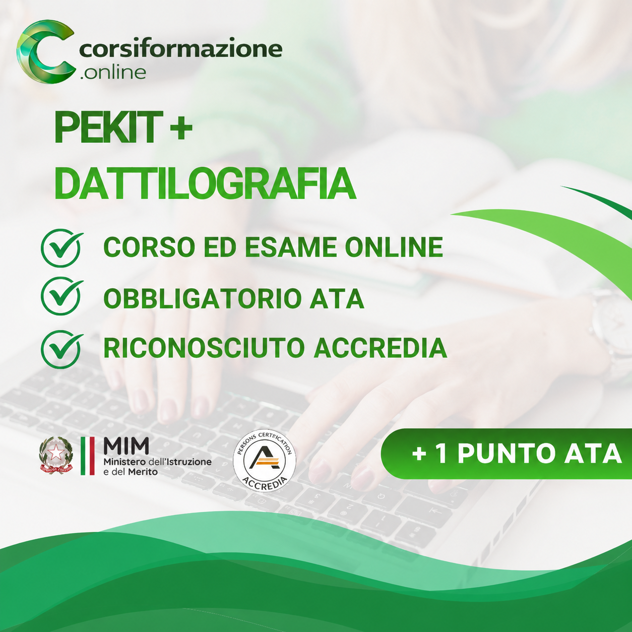 Corso di Dattilografia riconosciuto MIM + Certificazione informatica PEKIT EXPERT riconosciuta ACCREDIA