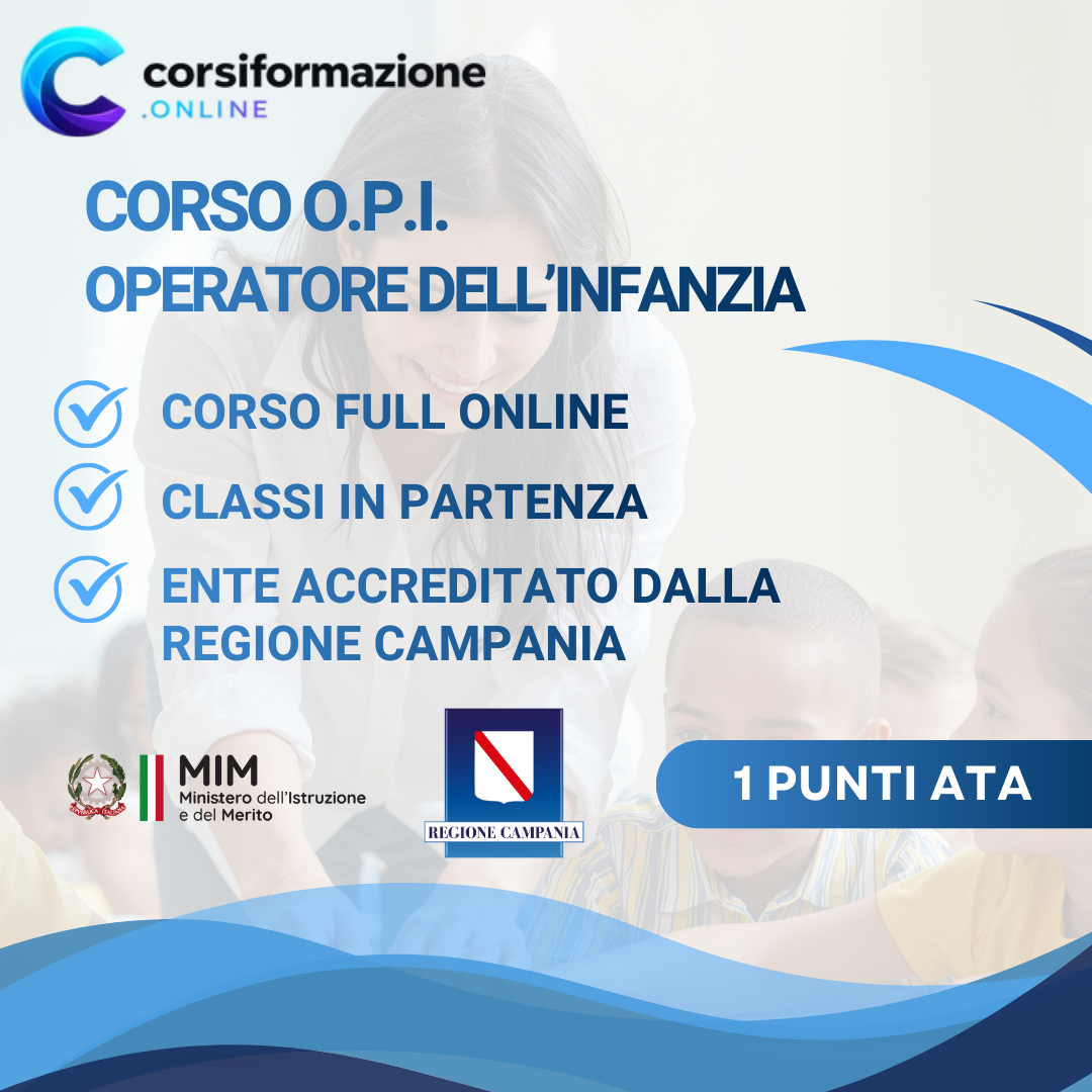 Corso Operatore dell’Infanzia (OPI) – Qualifica riconosciuta Regione Campania
